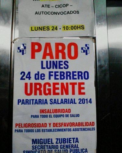 El Sindicato de Salud P�blica convoca a un nuevo paro en el HIGA