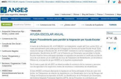 El certificado de escolaridad se podr� presentar por Internet