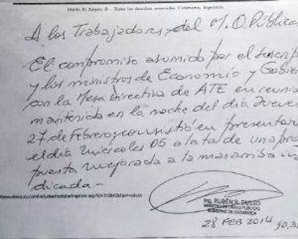 UPCN logr� un acuerdo con Obras P�blicas