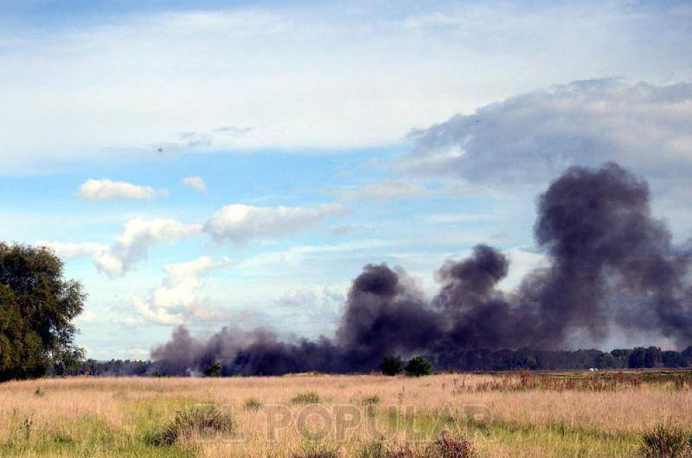 Incendio en el basural produjo una importante nube de humo