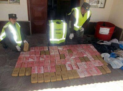 Incautan mas de 13 kilos de coca�na y 19 de marihuana