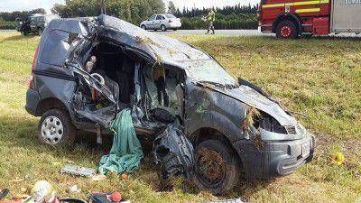 Nuevo vuelco de un auto en el km. 164 de la Ruta 9
