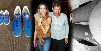 Las tiernas fotos de Tinelli y Guillermina Valdes, ansiosos con la llegada de Lorenzo
