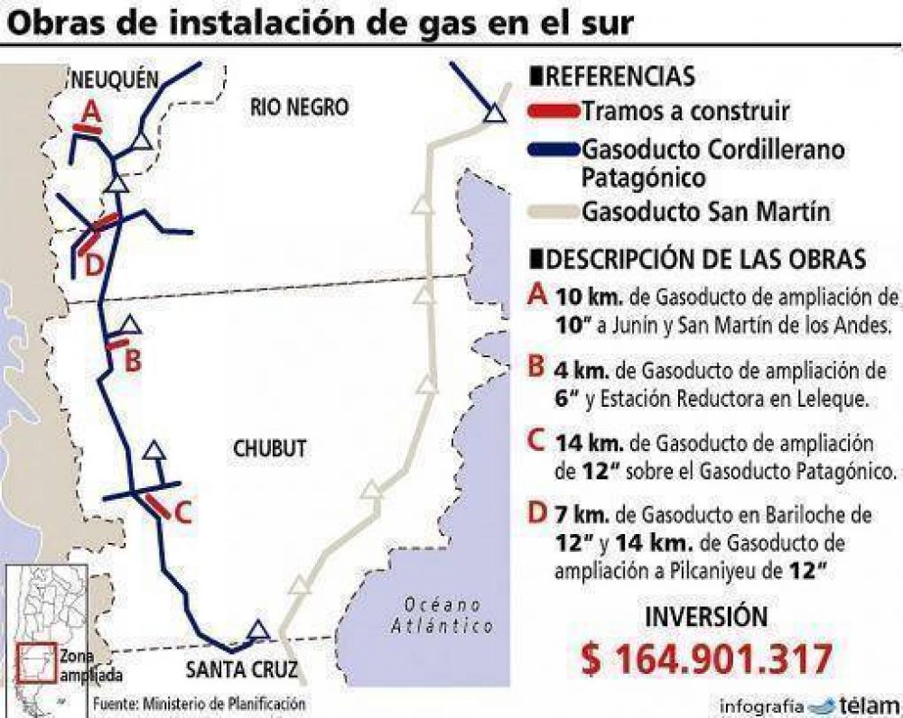 La Presidenta adjudic� obras de gas para R�o Negro, Neuqu�n y Chubut