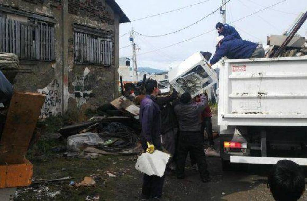 Intensiva jornada de limpieza en el barrio Colombo