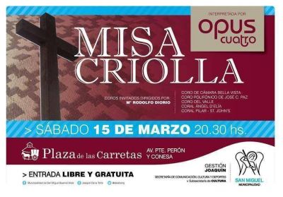 San Miguel se presenta la Misa Criolla interpretada por Opus Cuatro