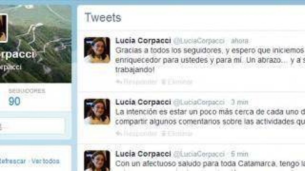 La Gobernadora en Twitter: �A seguir trabajando�