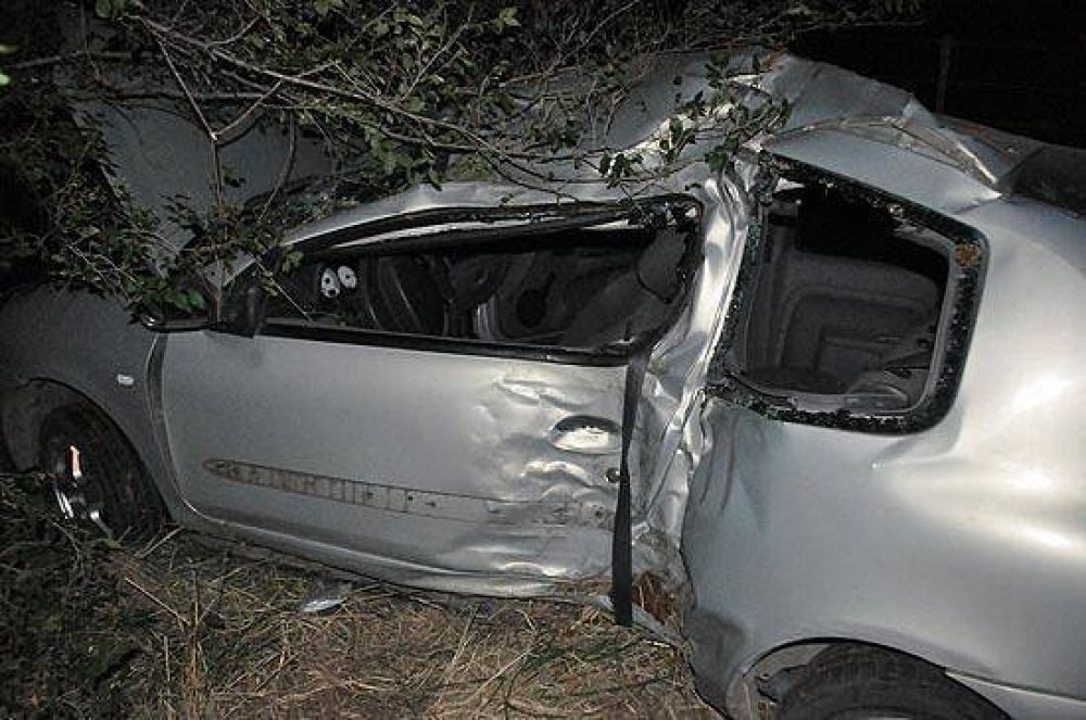  Una mujer result� ilesa tras chocar contra un �rbol