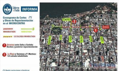 Por obras de bacheo en el microcentro, la calle Quintana est� inhabilitada desde San Juan