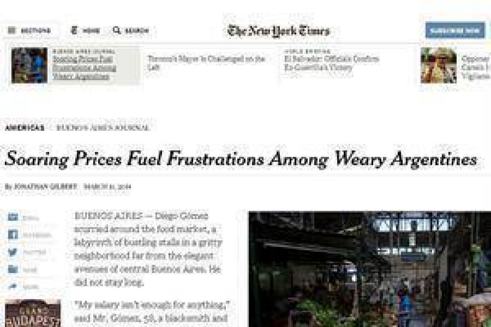 La inflaci�n argentina, en The New York Times