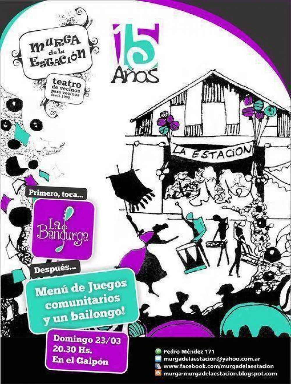Bailongo, homenajes, juegos y festejos por los 15 a�os de la Murga de la Estaci�n