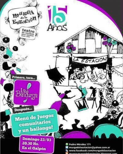 Bailongo, homenajes, juegos y festejos por los 15 a�os de la Murga de la Estaci�n