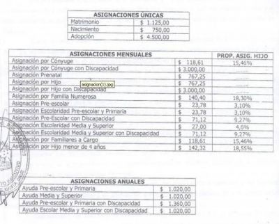 Actualizaci�n de asignaciones familiares de los municipales riogalleguenses