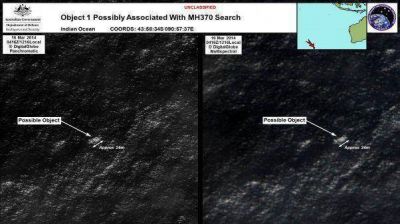 Australia encuentra en el mar objetos que pueden pertenecer al avi�n desaparecido
