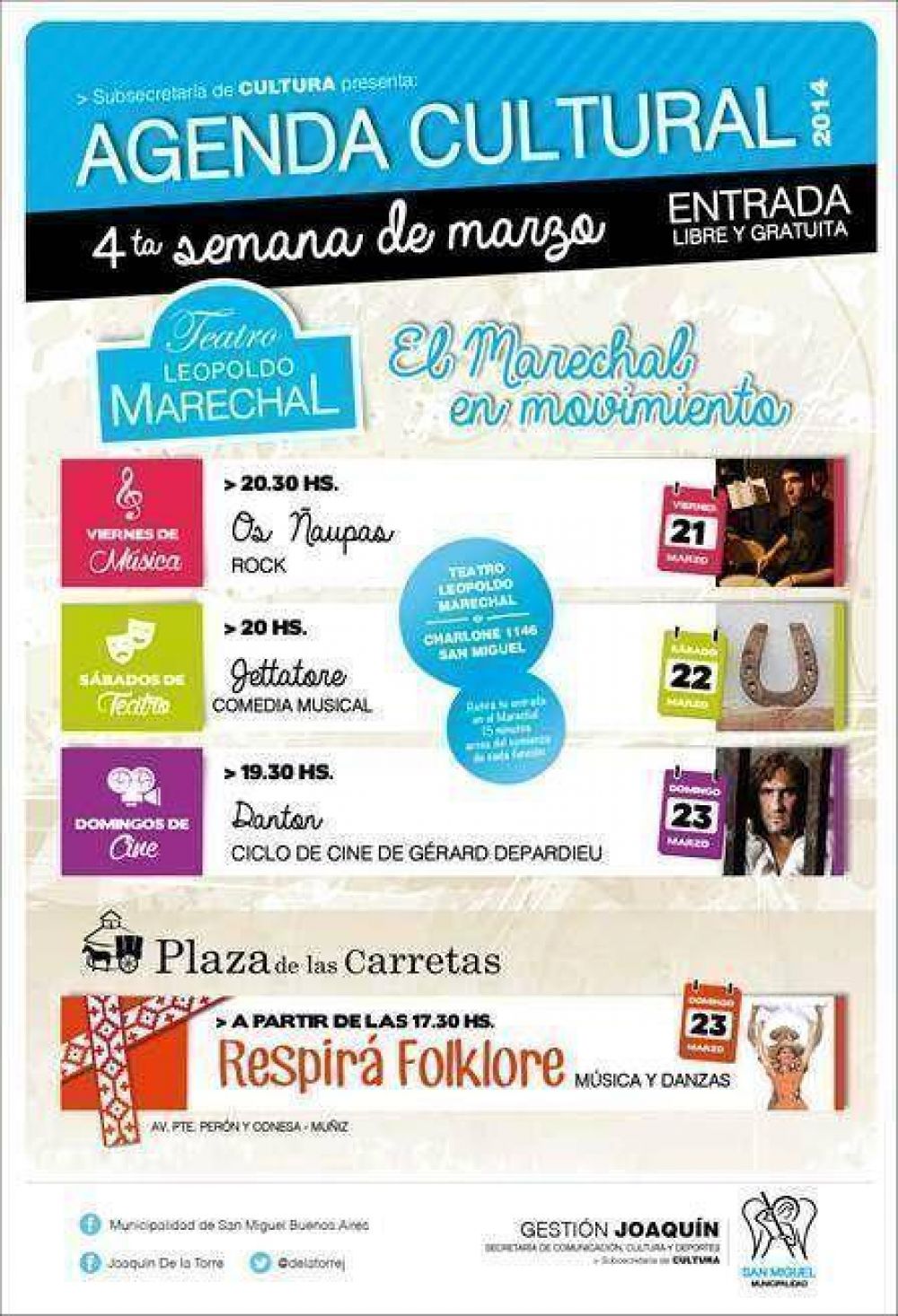 San Miguel presenta nueva agenda cultural para el fin de semana largo