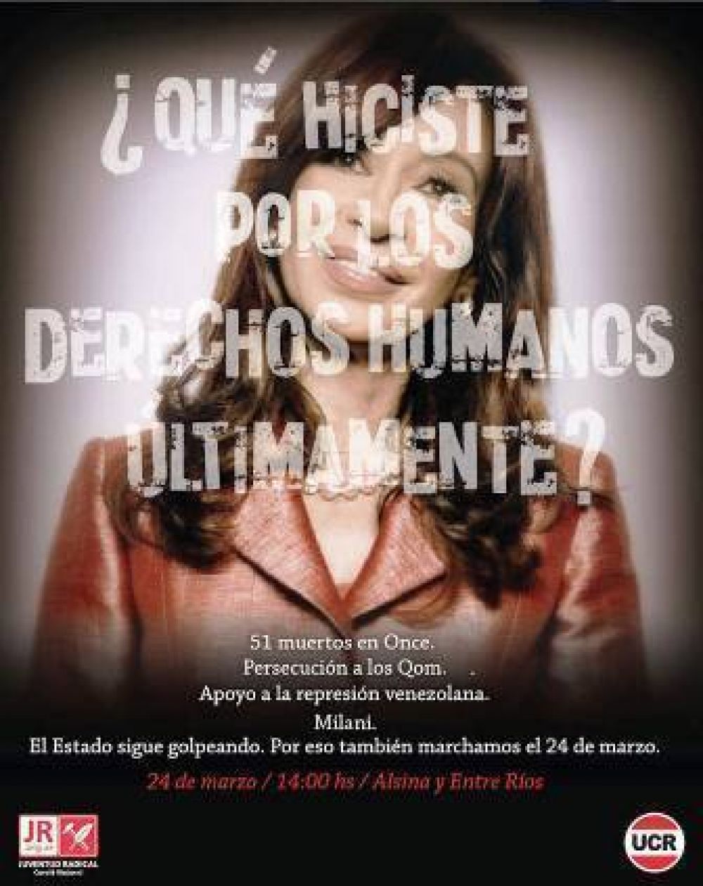 Afiche: Alfons�n cuestion� al pampeano Lobato