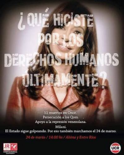 Afiche: Alfons�n cuestion� al pampeano Lobato