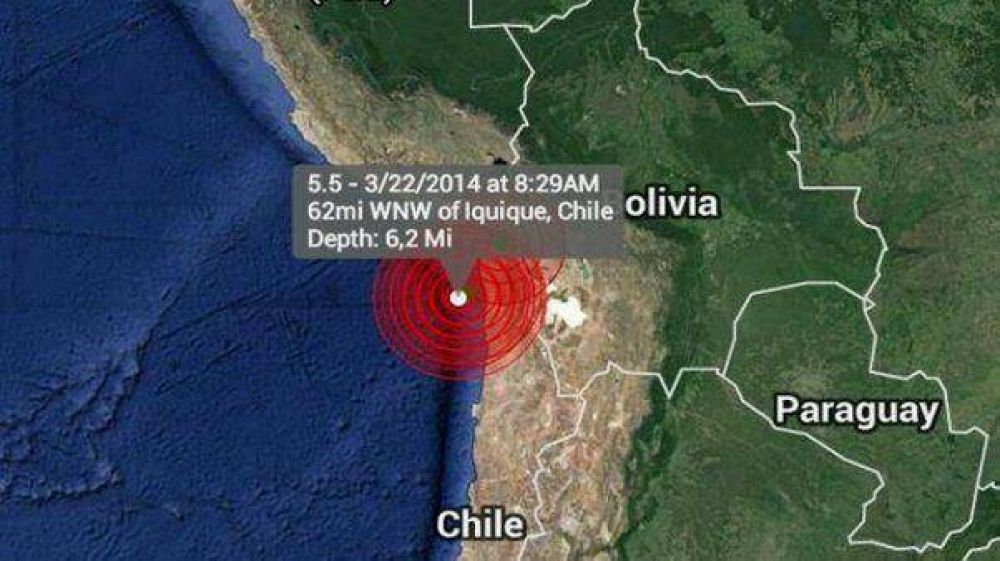 Un sismo de 5,9 grados sacude la costa norte de Chile