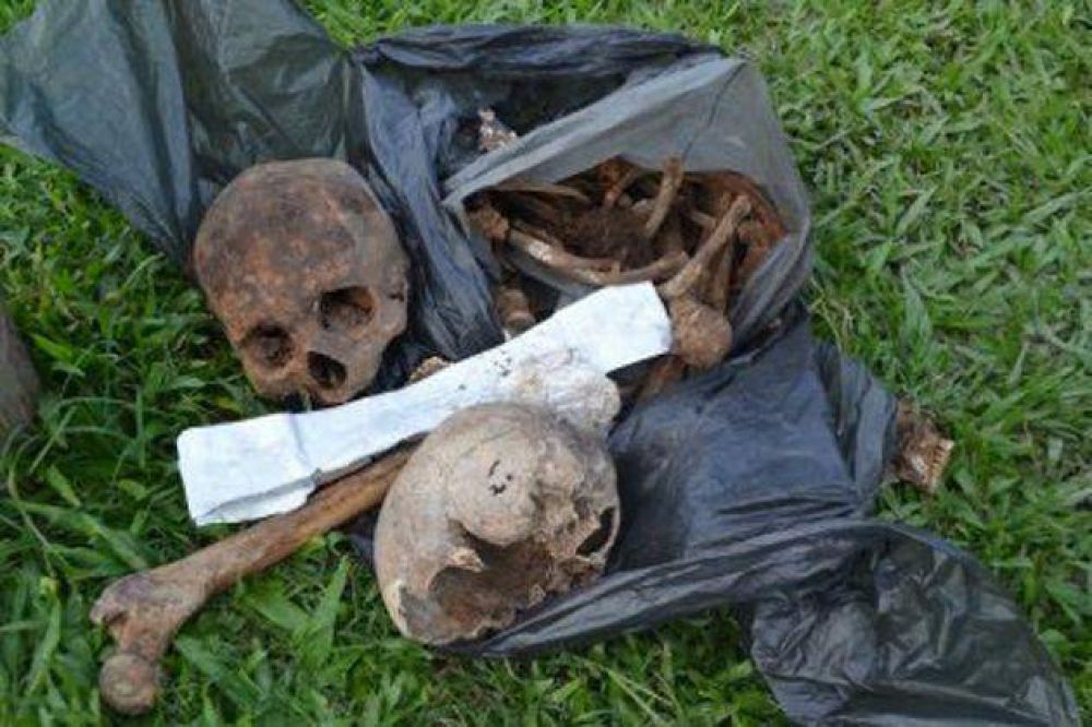 Hallan restos humanos junto a un poste de luz
