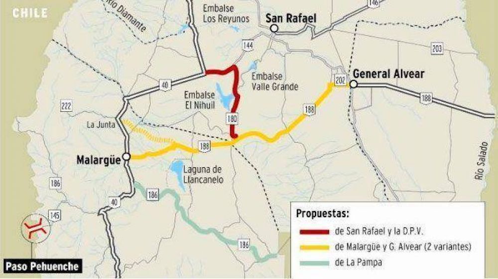 Mendoza y La Pampa tambi�n se enfrentan por el corredor del Paso Pehuenche
