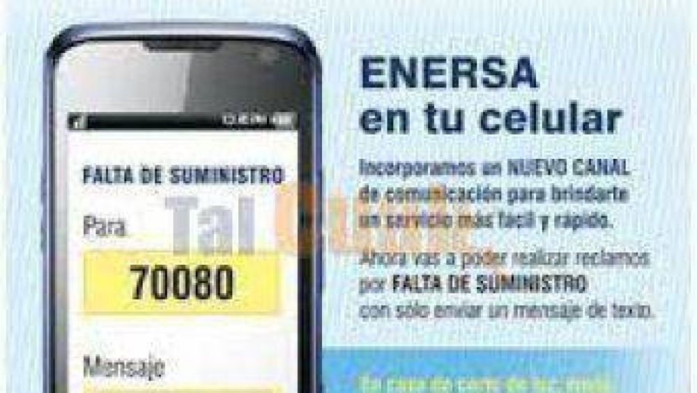 Reclamos por corte de luz con un mensaje de texto
