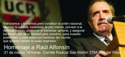 Homenaje a Ra�l Alfons�n en Mar del Plata