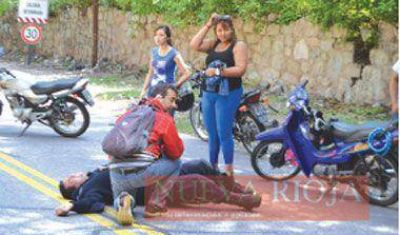 Un motociclista con graves fracturas en un tremendo accidente en la Ruta 75