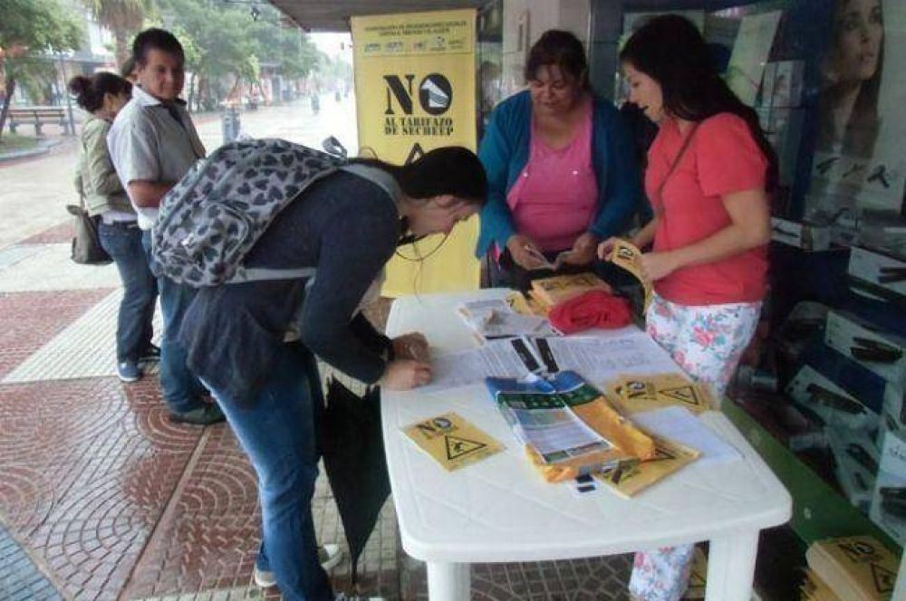 Recolectaron 20 mil firmas contra el tarifazo de Secheep