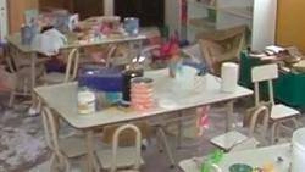 V�ndalismo en un jard�n de infantes de Empalme Graneros