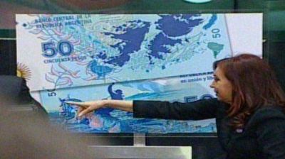 Cristina Kirchner present� el nuevo billete de $50 en homenaje a las Islas Malvinas