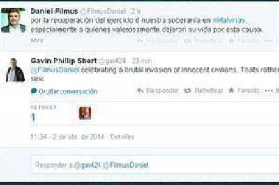 Pol�mica declaraci�n de un funcionario isle�o que trata de "enfermo" a Daniel Filmus por el homenaje a los ca�dos en Malvinas