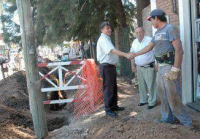 Agua y cloacas, las obras que exhibi� el Intendente como logros