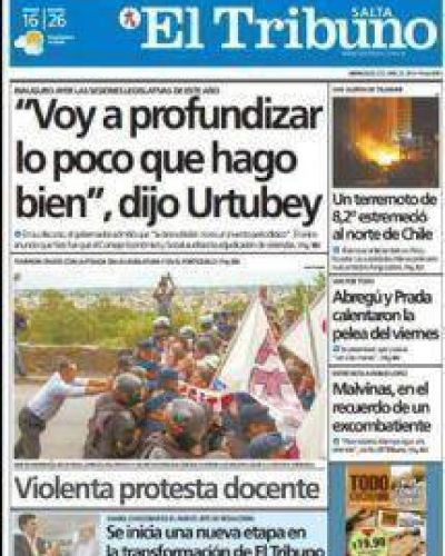 Desesperaci�n: El Tribuno altera los dichos del Gobernador Urtubey en su tapa