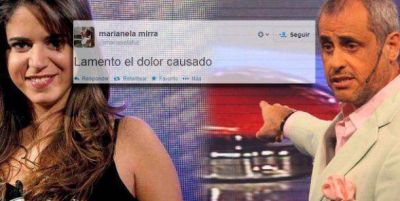 Marianela Mirra finaliz� la pelea con Jorge Rial con un pedido de disculpas v�a Twitter