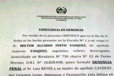 DENUNCIAN AL JUEZ QUELIN,AL COMISARIO CORONEL Y AL AGRIMENSOR MARTINEZ POR PRESUNTA ASOCIACI�N ILICITA