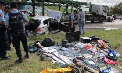 Violento robo termin� en un espectacular accidente