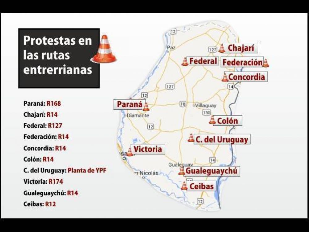 Camioneros van a las rutas en una decena de localidades entrerrianas