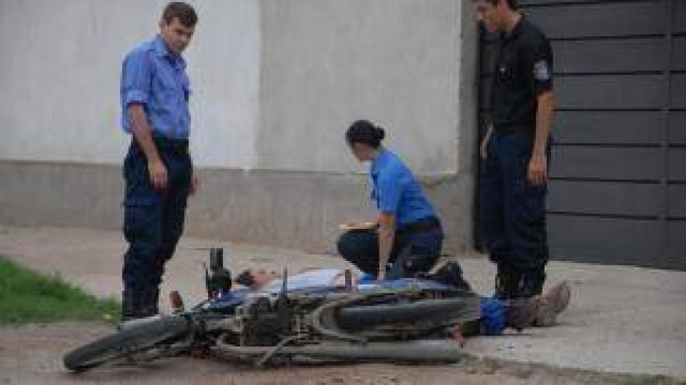 Motociclista herido
