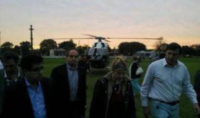 Funcionarios de Scioli sobrevolaron zonas inundadas en Luj�n