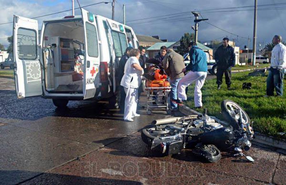 Motociclista con heridas leves