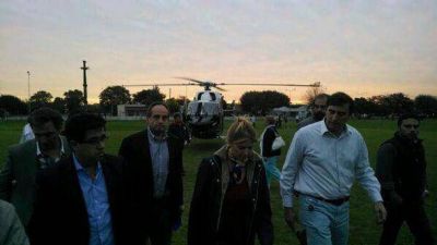 Funcionarios del gabinete de Scioli sobrevolaron las zonas inundadas en Luj�n