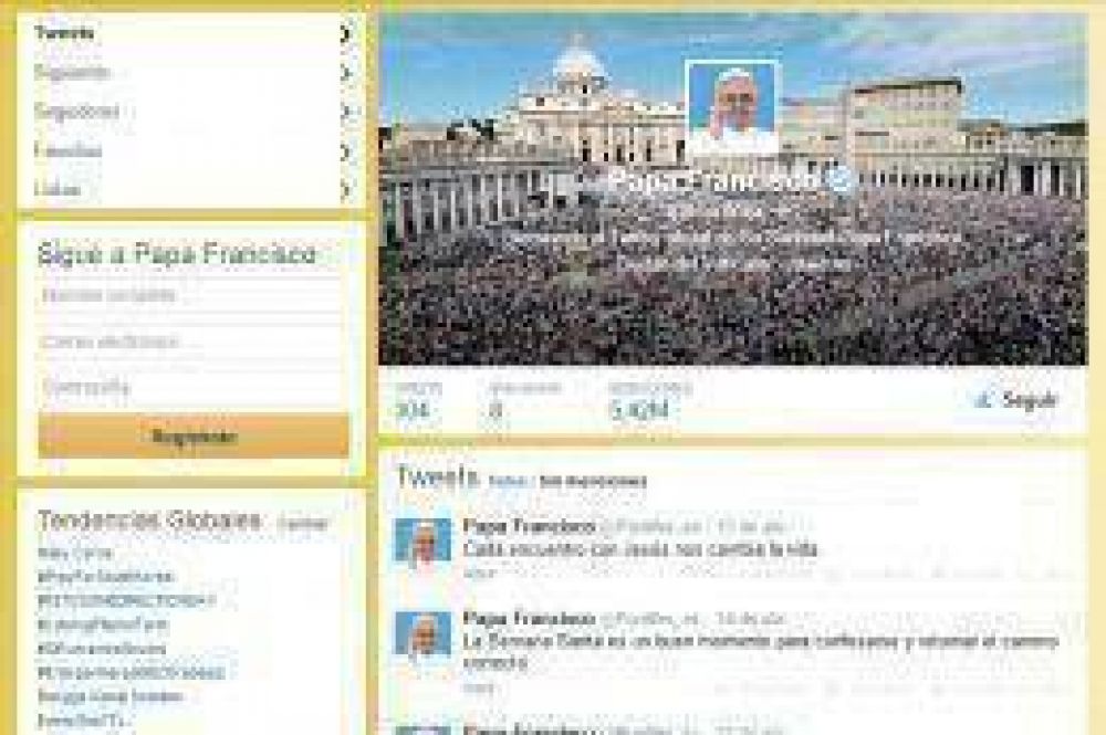El papa Francisco supera los 13 millones seguidores en Twitter