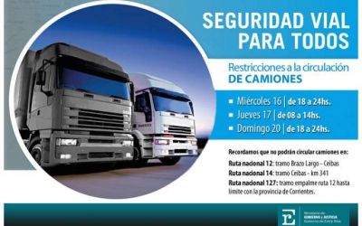 Comenz� hoy la restricci�n vehicular de camiones por Semana Santa