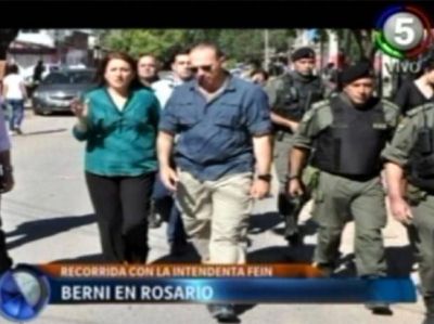 Berni volvi� a Rosario, recorri� Las Flores con Fein y se reunieron en la Municipalidad