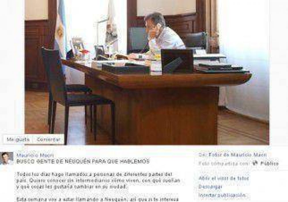 Por Facebook, Macri hizo campa�a en Neuqu�n capital 