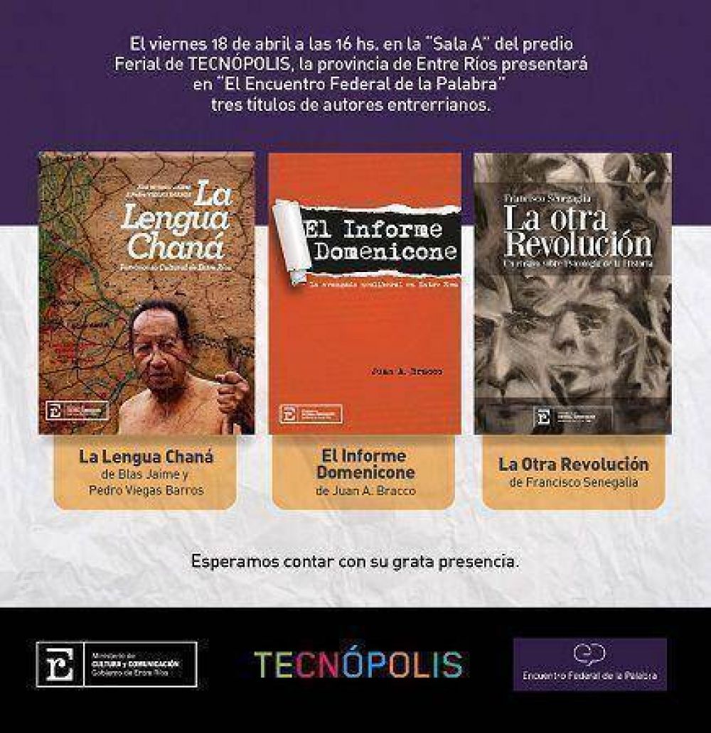 Un centenar de autores entrerrianos en el Encuentro Federal de la Palabra