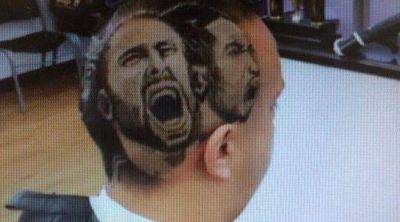 Un fan�tico se cort� el pelo con el dibujo de la cara de Manu Gin�bili