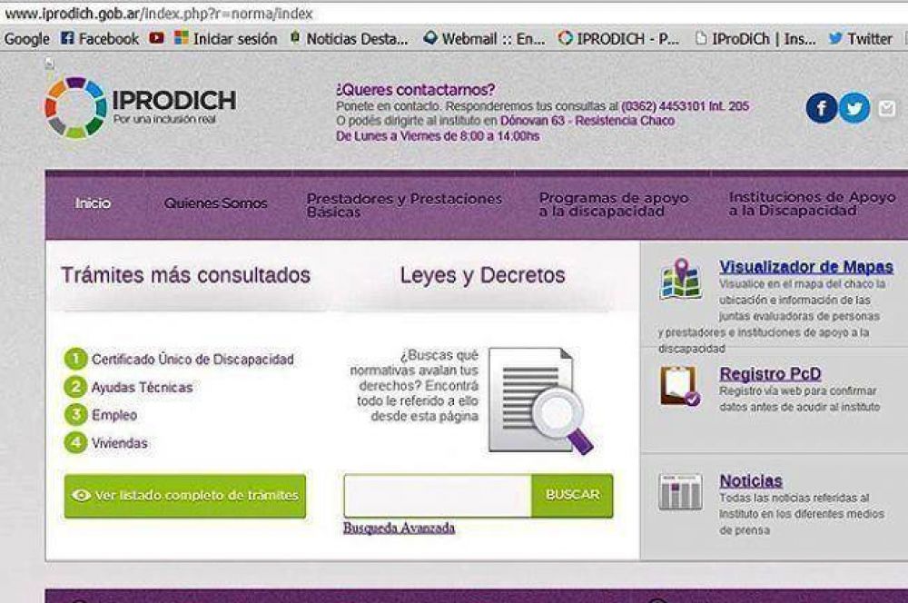 El IPRODICH ofrece sitio Web para un contacto m�s r�pido y eficiente