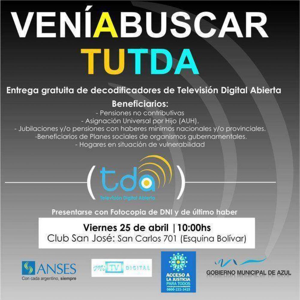 Este viernes, entrega gratuita de decodificadores de Televisi�n Digital Abierta
