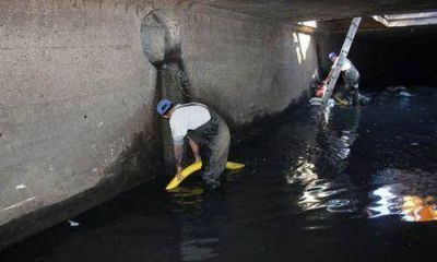 San Isidro: Tareas de desobstrucci�n del conducto pluvial de la calle Uruguay